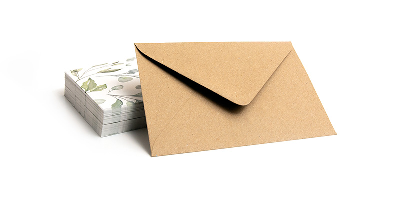 Umschlag für Einladung, Material: Kraftpapier