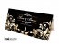 Hochzeitskarte in schwarz mit goldenen Ornamenten für Hochzeit oder Verlobung