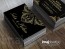 Altin dantel süslemeli siyah Kina gecesi davetiye karti - a
